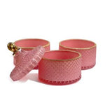 Three Stack Candle Trio – Customisable Fragrance Set Royal Pink with Gold Trim