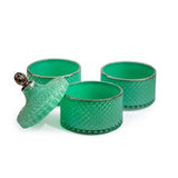 Three Stack Candle Trio – Customisable Fragrance Set Royal Teal with Silver Trim