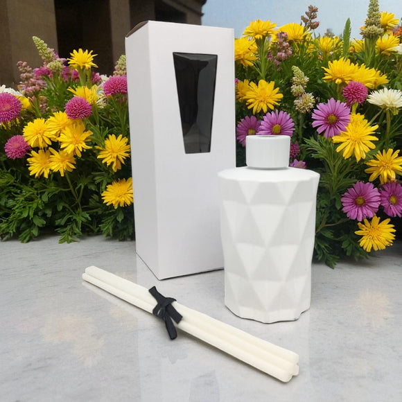 Reed Diffuser Metallic White Diamond Jar Various Fragrances