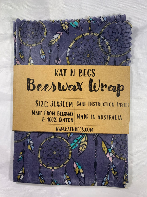 Bees Wax Wrap 30x30cm 100% Cotton - Dream Catcher