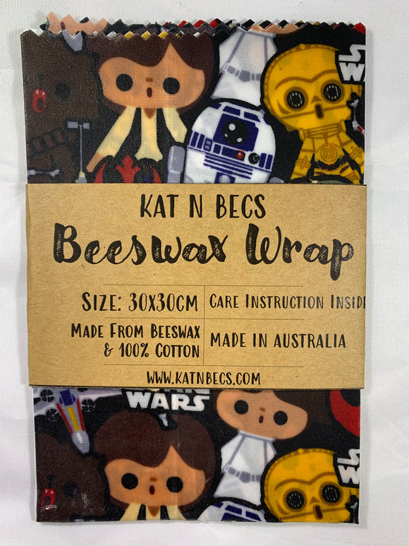 Bees Wax Wrap 30x30cm 100% Cotton - Star Wars Heros