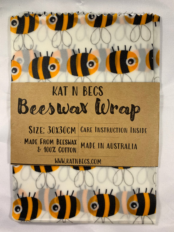 Bees Wax Wrap 30x30cm 100% Cotton - Bees