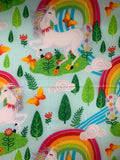 Bees Wax Wrap 30x30cm 100% Cotton - Unicorn Rainbow