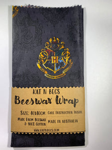 Bees Wax Wrap 40x40cm 100% Cotton - Hogwarts