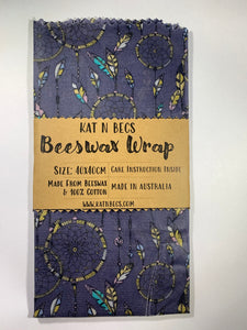 Bees Wax Wrap 40x40cm 100% Cotton - Dream Catcher