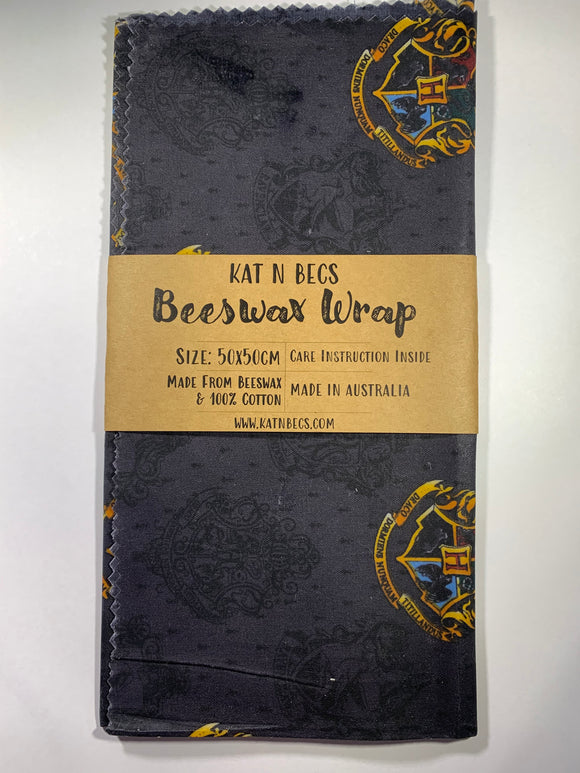 Bees Wax Wrap 50x50cm 100% Cotton - Harry Potter Logo