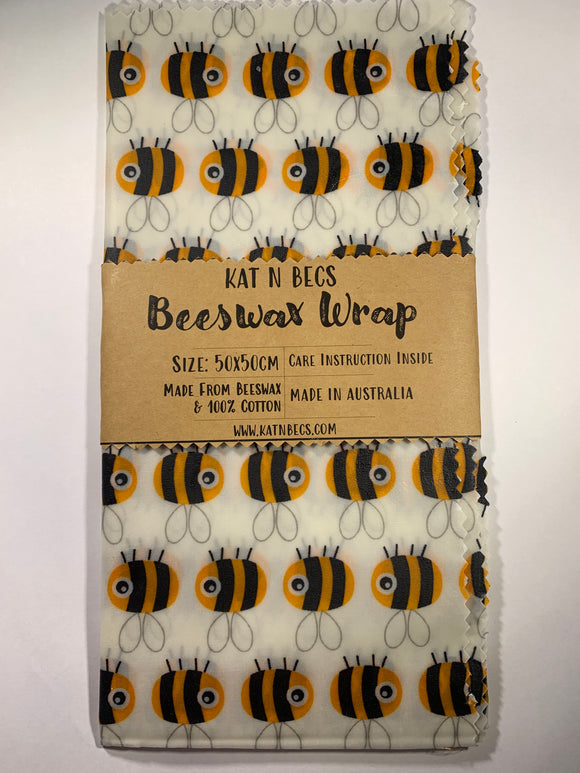 Bees Wax Wrap 50x50cm 100% Cotton - Bees